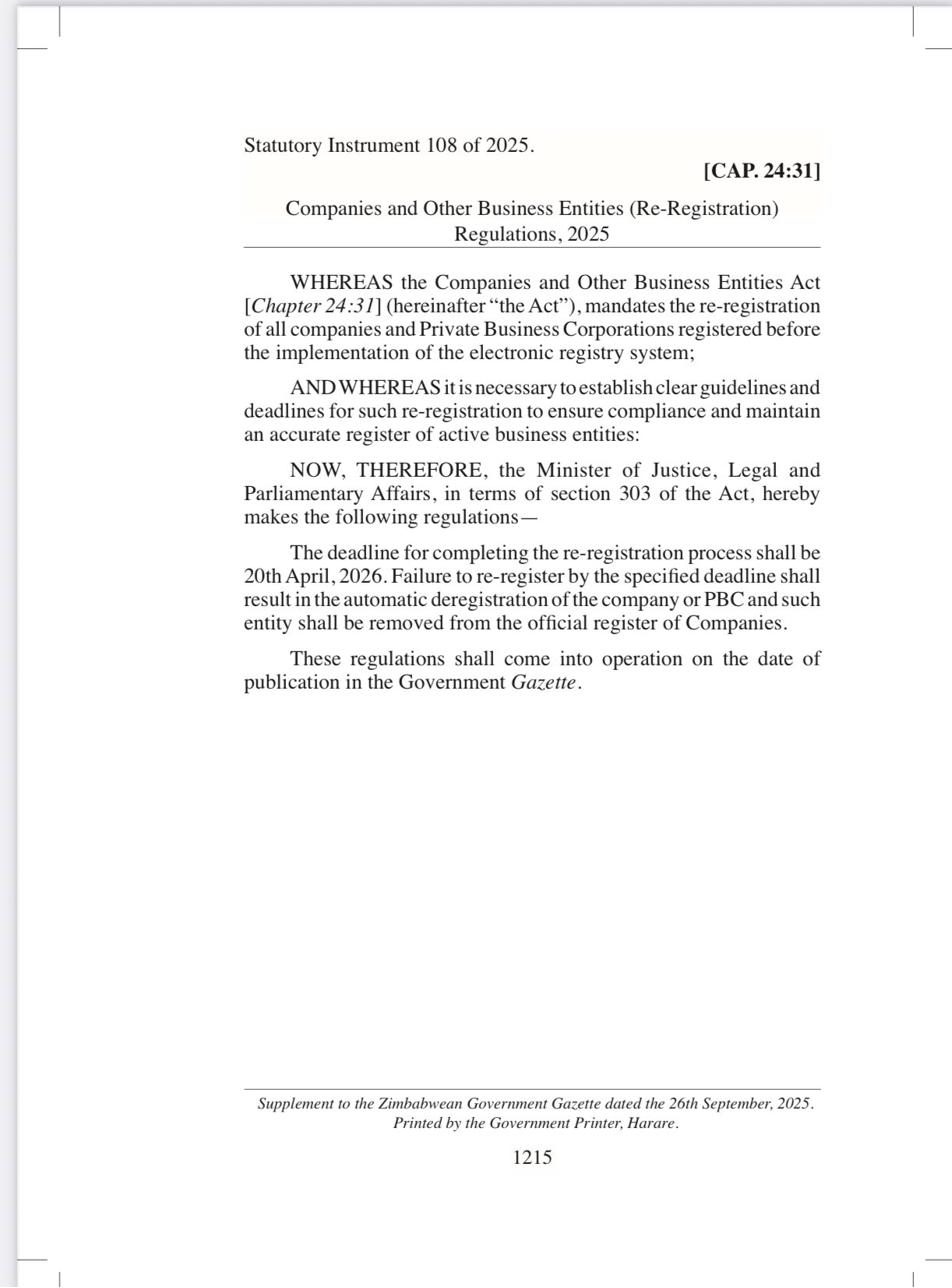 Company Re-registration